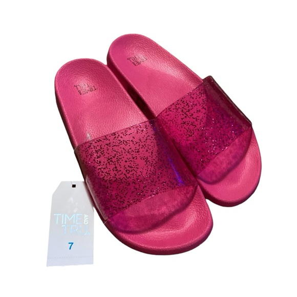 Time And Tru Glitter Slide Sandals - Picture 5 of 11